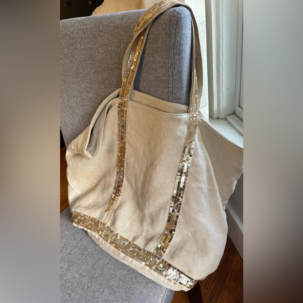 Vanessa Bruno Linen Cabas Tote sand
